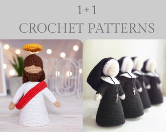 Crochet patterns amigurumi stuffed Jesus/ Nun PDF / Instant Download tutorial