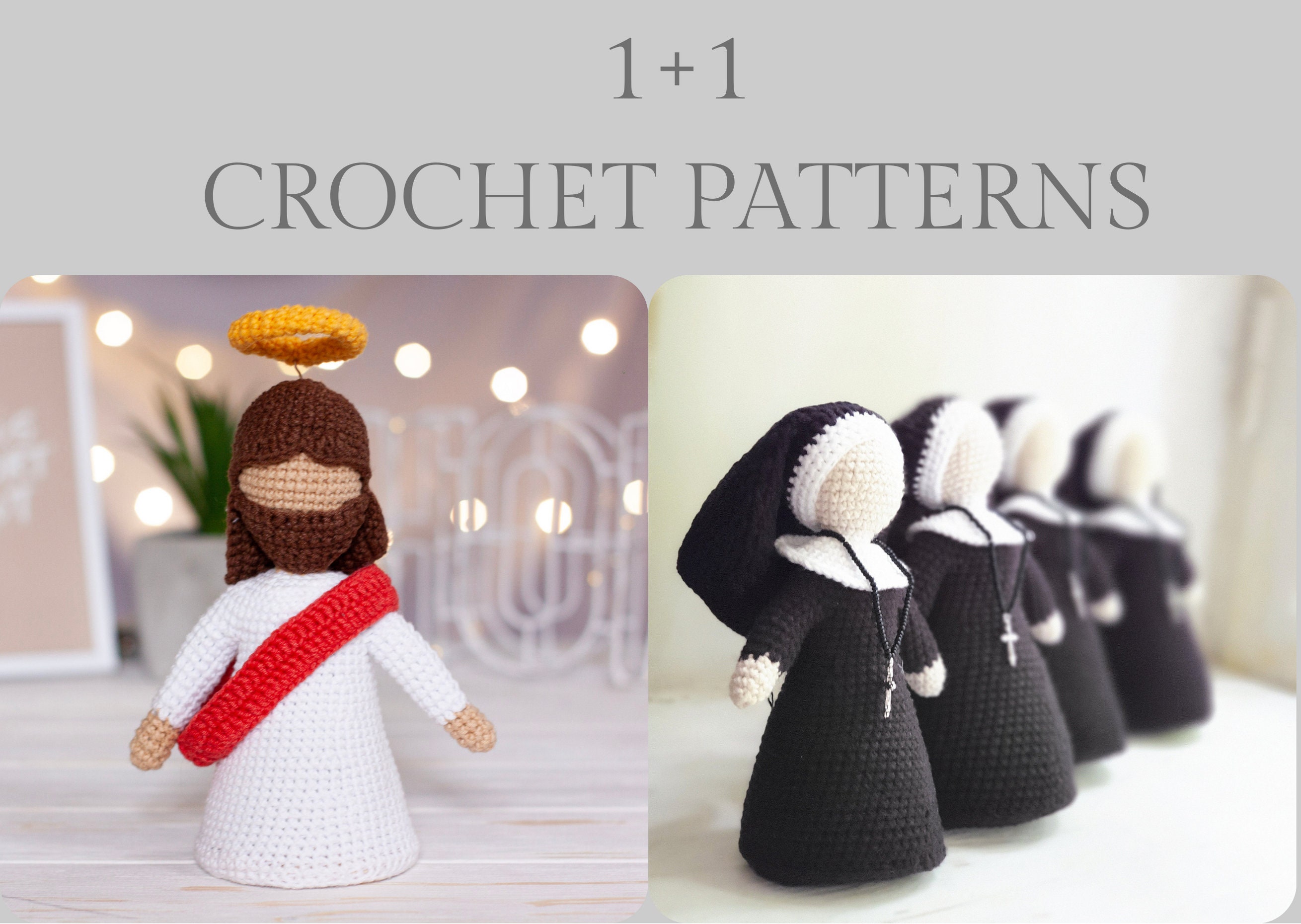 Crochet Patterns Amigurumi Stuffed Jesus/ Nun PDF / Instant Etsy