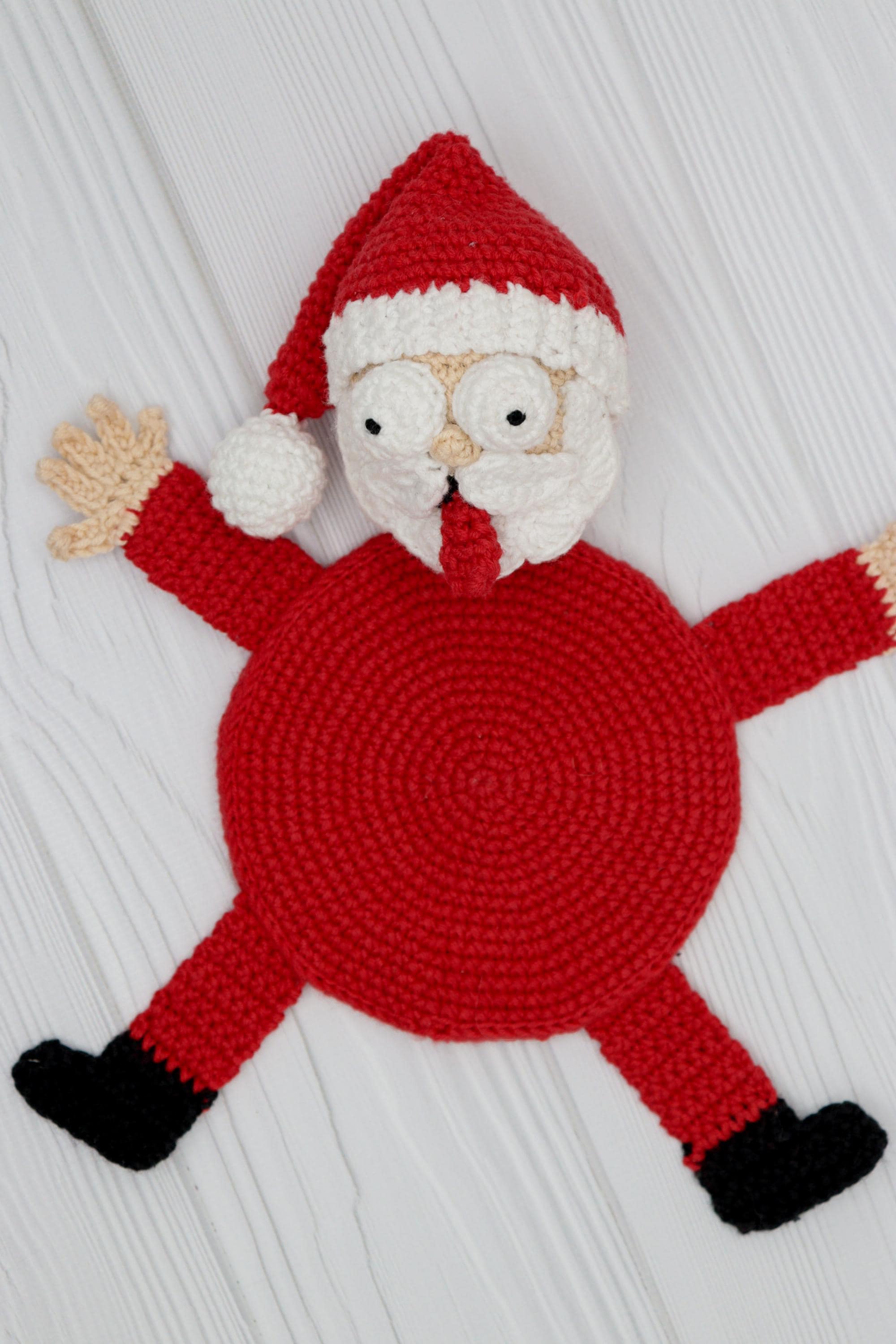 Funny Christmas Splat Santa Coaster Crochet Pattern PDF, Amigurumi