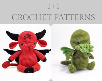 Crochet patterns amigurumi stuffed Baphomet toy/ Cthulhu PDF / Instant Download tutorial