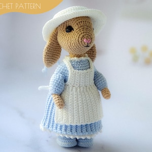 Crochet patterns amigurumi stuffed Easter Vintage Ms Rabbit PDF / Instant Download tutorial