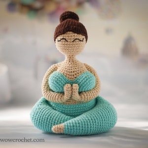 Crochet Pattern for Amigurumi Yogi Girl Plus Size Us, It, Es, Pt, Fr, De DIY Crochet Project for Home Decor / Instant Download