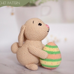 Crochet patterns amigurumi stuffed Easter Bunny with Egg PDF / Instant Download tutorial
