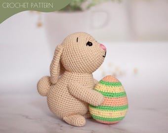 Crochet patterns amigurumi stuffed Easter Bunny with Egg PDF / Instant Download tutorial