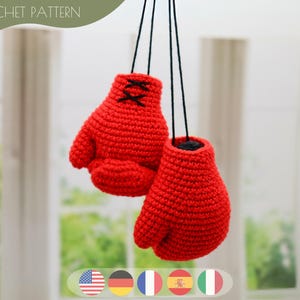 Padrão de crochê para luvas de boxe – Download em PDF – Tutorial de crochê para iniciantes e intermediários – Presente esportivo – Luvas de lutador artesanais