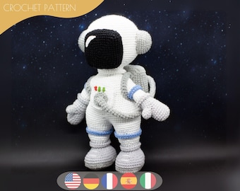 Crochet patterns amigurumi stuffed Astronaut in space PDF / Instant Download tutorial