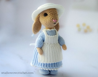 Modèles au crochet amigurumi peluche Pâques vintage Mme Lapin PDF / Tutoriel à téléchargement immédiat