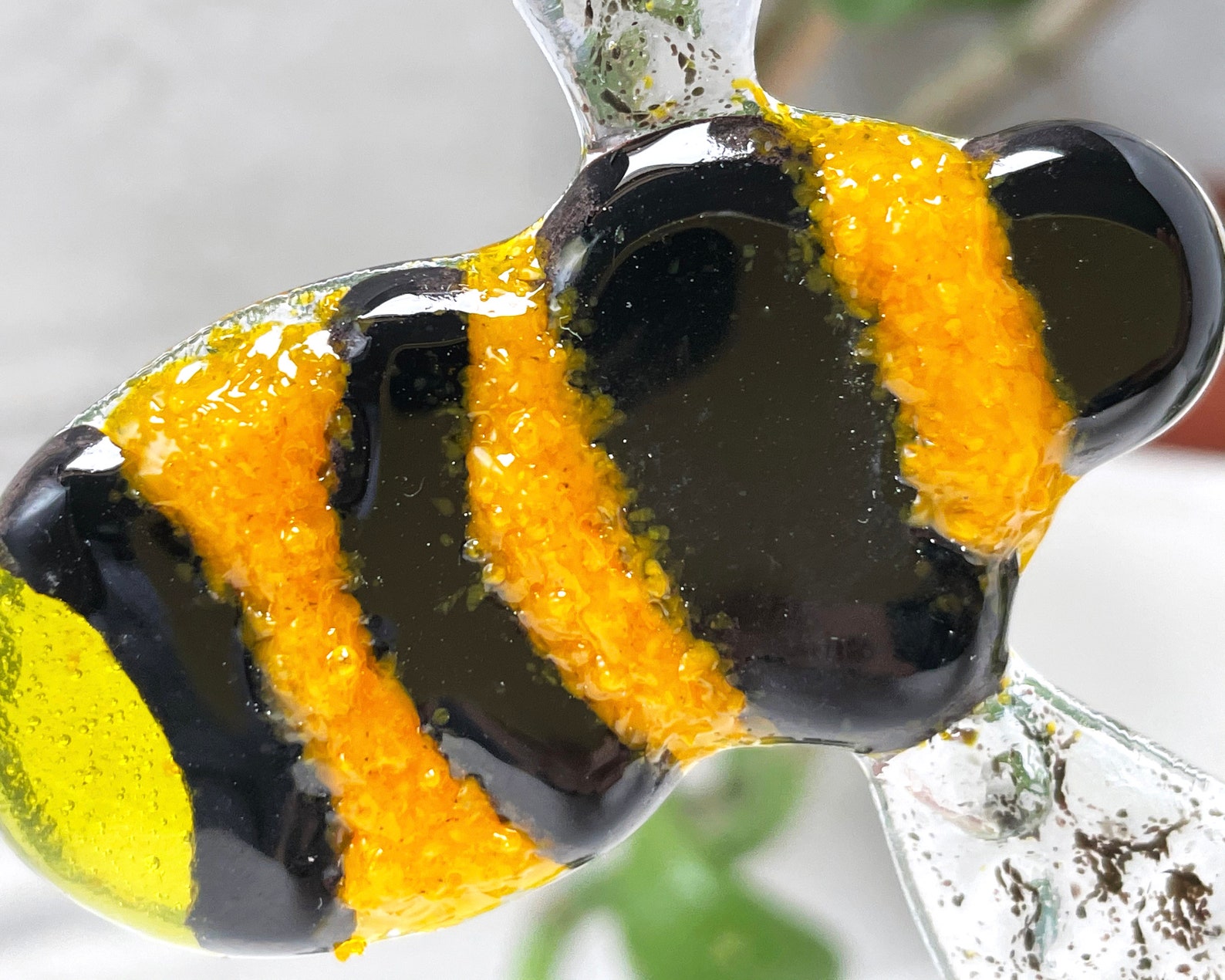 Fused Glass Bee Suncatcher handmade glass art window hanging Etsy