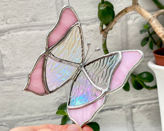 3D Clip-on Butterfly Tree Toppers Iridescent Stained Glass