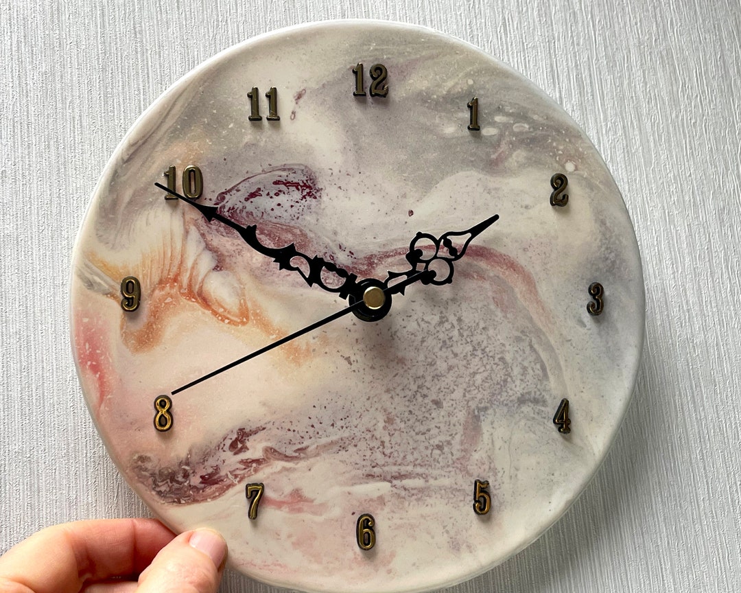Fused Glass Wall Clock, 7.5inch, Contemporary Wall Clock, Modern Wall