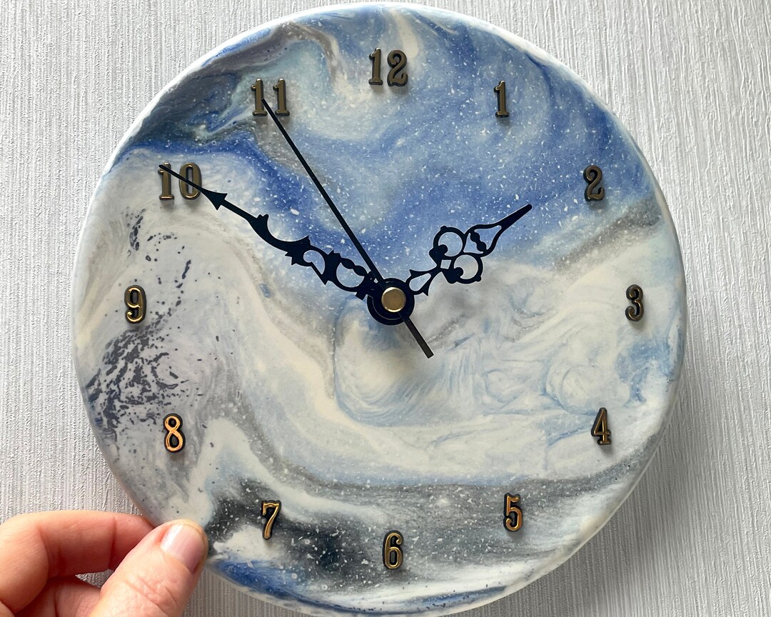 Fused Glass Wall Clock, 7.5inch, Contemporary Wall Clock, Modern Wall