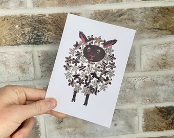 Sheep Greeting Card / Sheep Card / Sheep Print / Animal Greeting Card / Farm Animal Card / Animal Card / Birthday Card / Blank Card