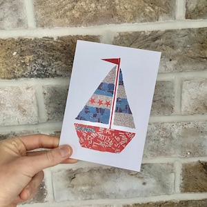 Boat Greeting Card / Boat Card / Nautical Print / Nautical Greeting Card / Seaside Card / Nautical Card / Birthday Card / Blank Card