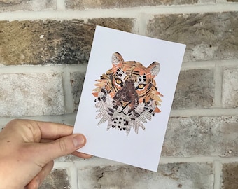 Tiger Greeting Card / Tiger Card / Tiger Print / Safari Greeting Card / Safari Card / Animal Card / Birthday Card / Blank Card