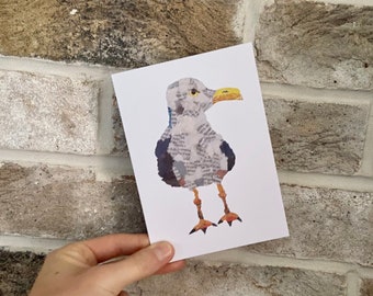 Seagull Card / Seagull Greeting Card / Seaside Card / Birthday Card / Blank Card / Thank You Card / Seagull Print / Nautical Card / Seagull