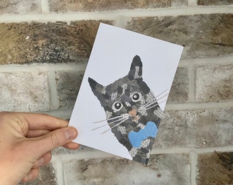 Cat Greeting Card / Cat Card / Cat Print / Animal Greeting Card / Pet Card / Animal Card / Birthday Card / Blank Card