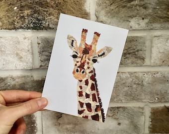 Giraffe Grußkarte / Giraffe Karte / Giraffe Print / Safari Grußkarte / Safari Karte / Tierkarte / Geburtstagskarte / Blanko Karte