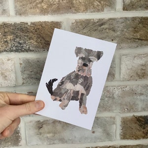 Dog Greeting Card / Schnauzer Card / Schnauzer Dog / Schnauzer Greeting Card / Dog Card / Animal Card / Birthday Card / Blank Card