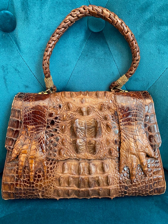 real alligator purse with head