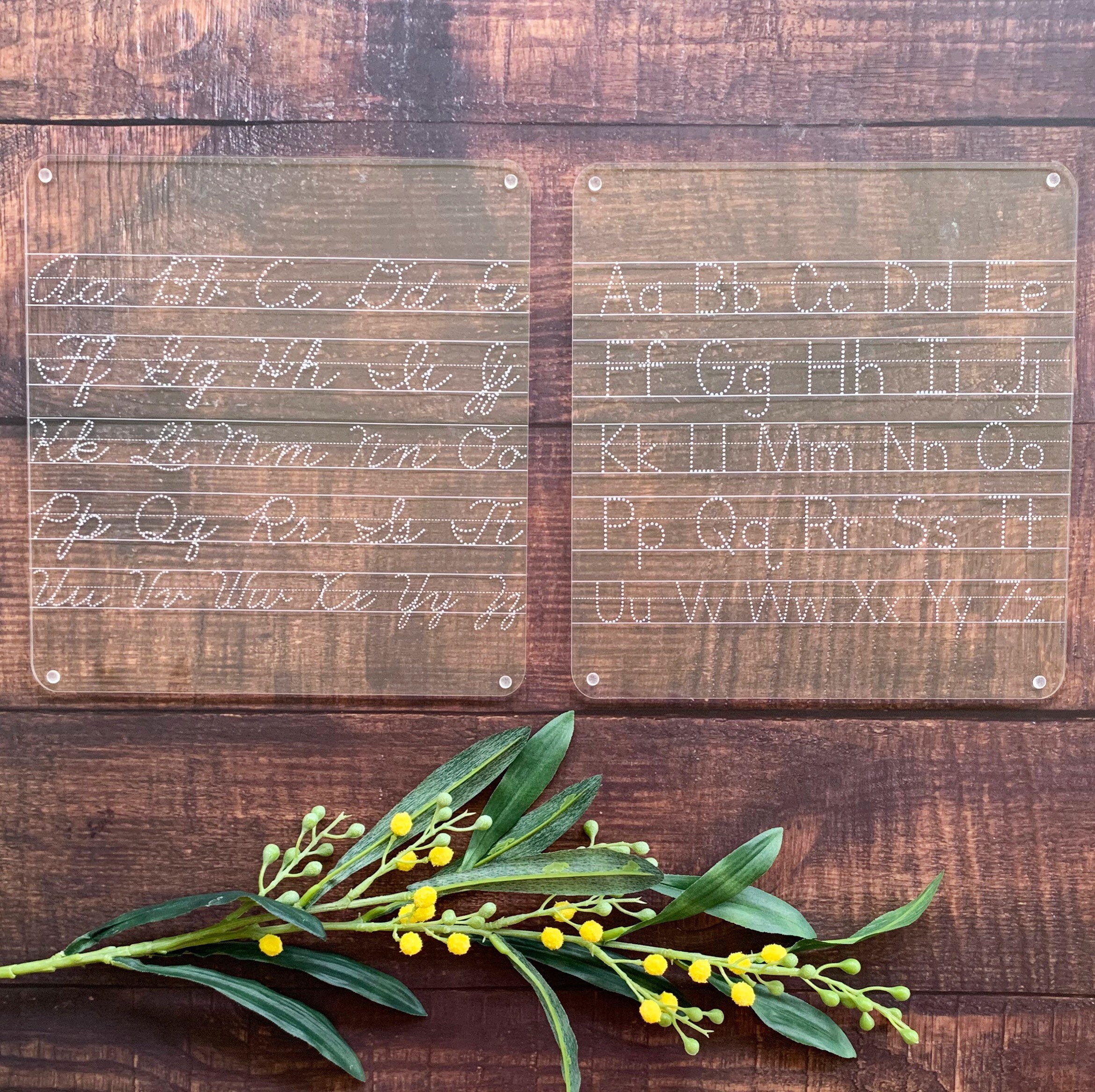 Dry Erase Alphabet ABC Tracing Board Engraved Clear Acrylic Etsy