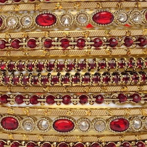 Anaya Bangle Set in Maroon and Antique Gold