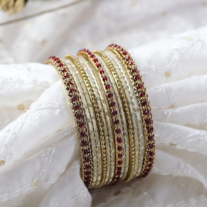 Mohini-armband in kastanjebruin en antiek goud