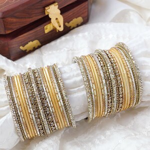 Sameera Two Hand Bangle Set in Yellow