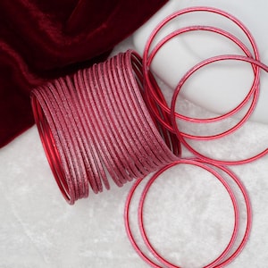 Strawberry Red Shimmer Bangles