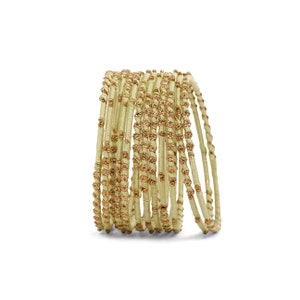 Lot de 12 bracelets à fil floral menthe