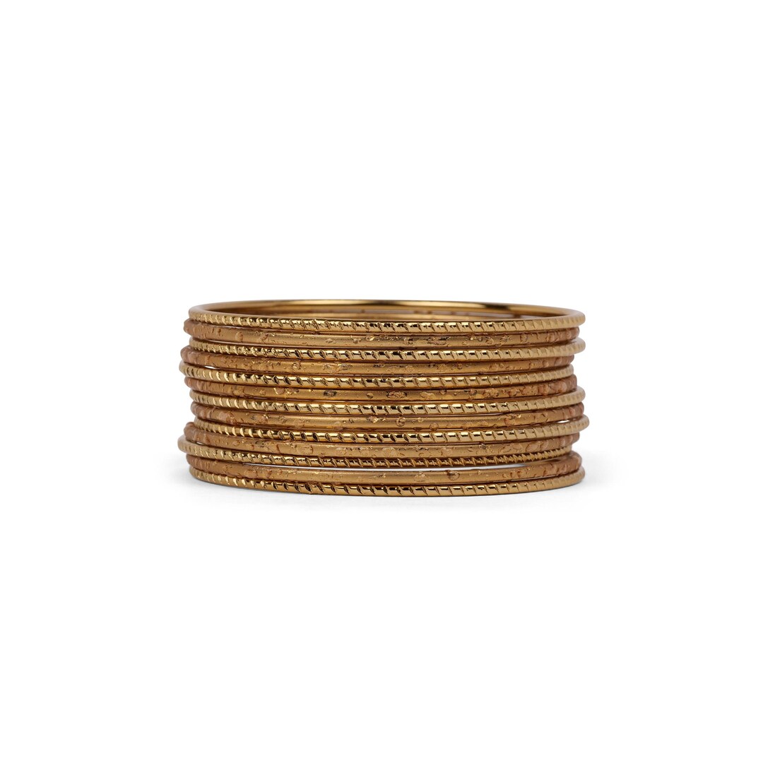 Reva Antique Gold Bangle Set - Etsy