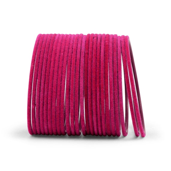 dark pink velvet bangles