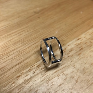 Argentium silver double ring designs.