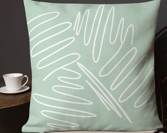 Ocean Green Decorative Throw Pillow, Green Decorative Pillow, Abstract Green Throw Pillow, 22x22 Decorative Pillow, Square Throw Pillow,