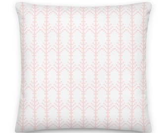 Light Pink and White Throw Pillow, Pink Decorative Pillows, 22X22 Light Pink and White Throw Pillow, Decorative Pink Pillows
