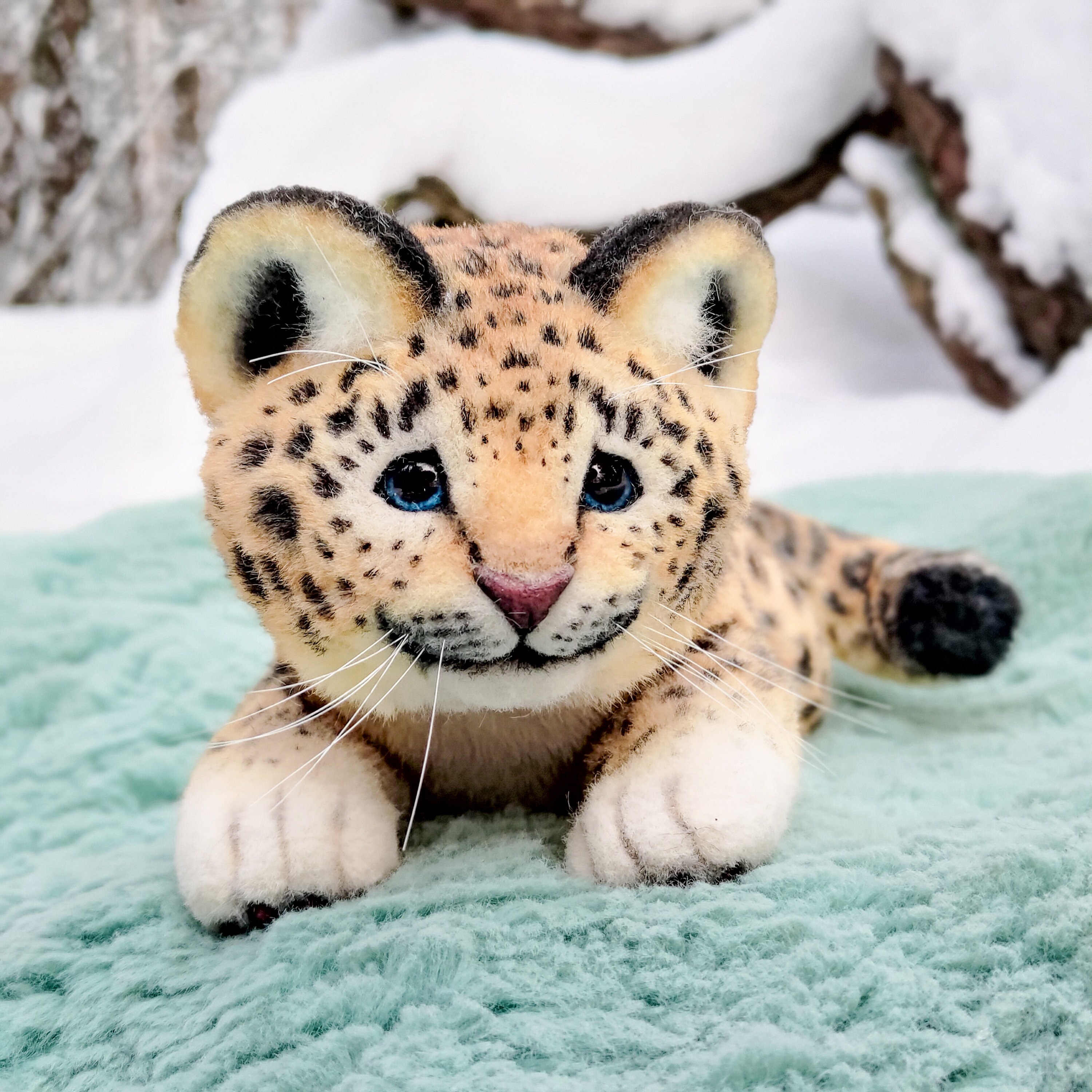 LEOPARD CUB Realistic stuffed animal toy Handmade cute Etsy