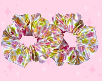 Pretty Petals Scrunchie | Webkinz-Inspired Petal Puppy Virtual Pet Satin Scrunchie