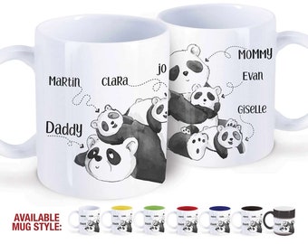 Personalized Mug, Custom Panda Coffee Mug, Mothers day gift ideas | Gift for Dad