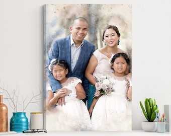 Custom Family Painting | Painting from Photo, Anniversary Gift Idea, Mothers day gift ideas, Gift for dad