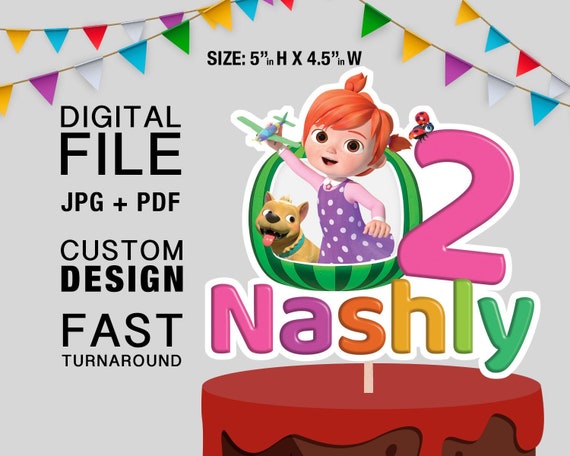 Cocomelon Cake Topper Diy Yoyo Cocomelon Printable Etsy