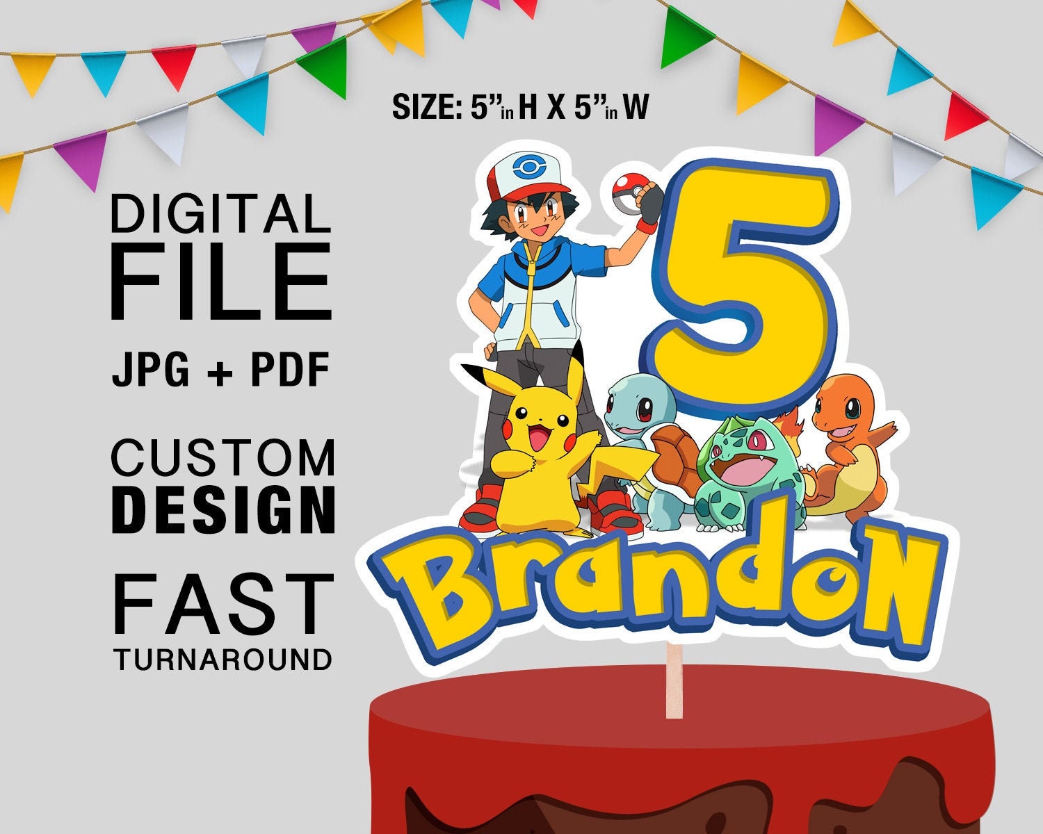 Topo de bolo Roblox  Aniversario infantil, Kit festa pokemon