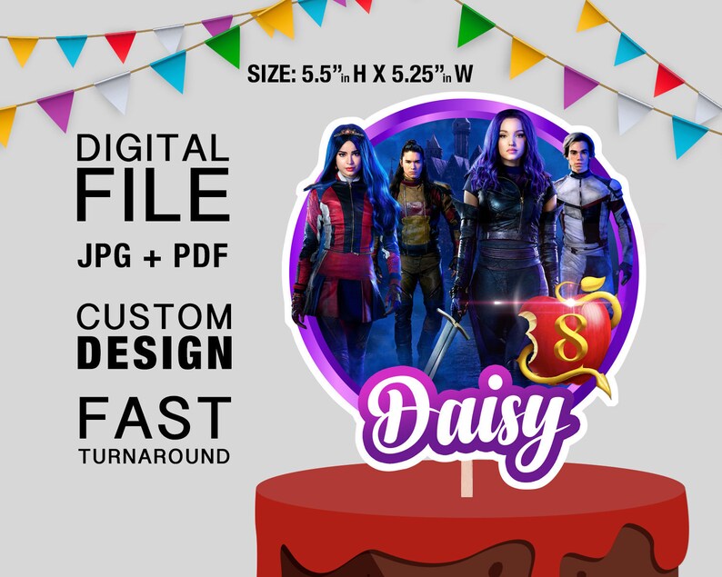 Descendants Cake Topper DIY Descendants Printable - Etsy Canada