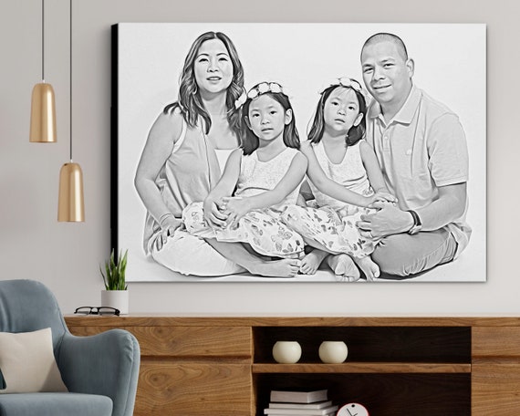 Custom Pencil Drawing from Photo | Pencil Sketch, Mothers day gift ideas, Anniversary Gift idea, Gift for dad