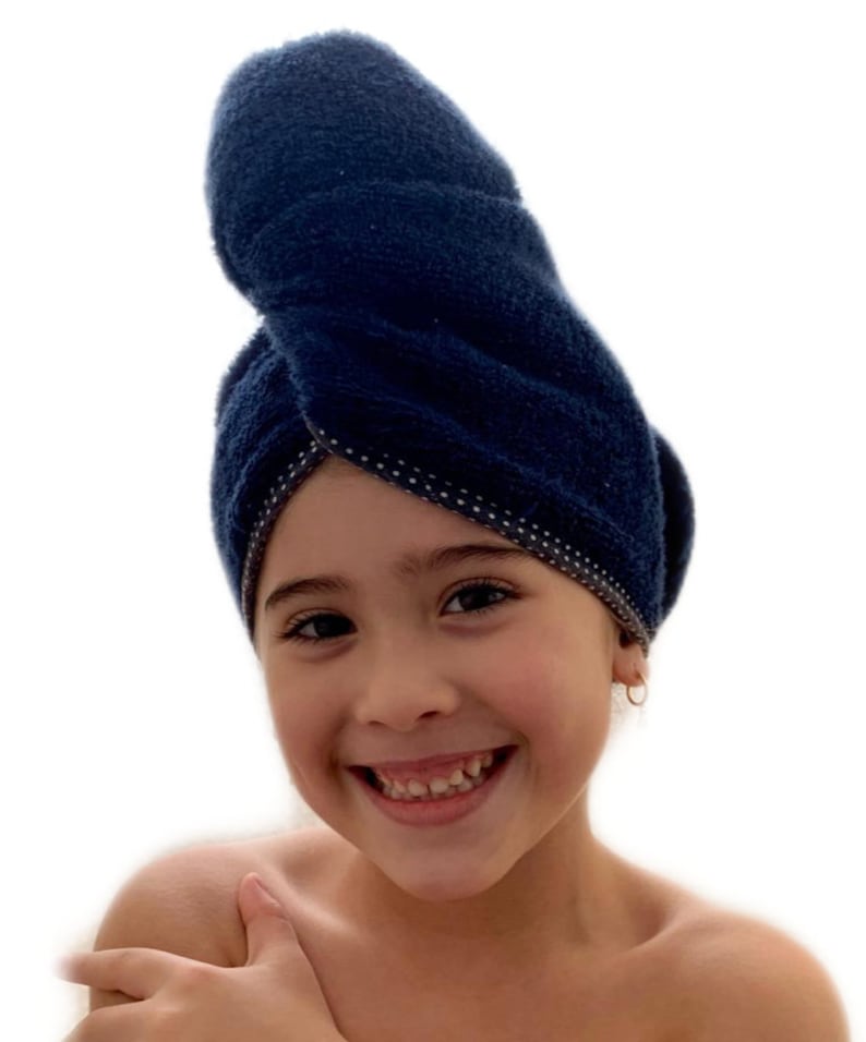 Hair Towel Wrap Handmade 100 Cotton Colorful Borders Etsy