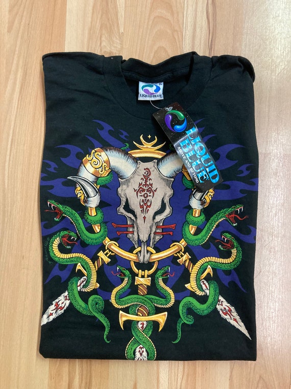 DS Vintage Liquid Blue Serpent Sword Tee
