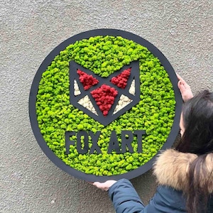 Logo Design, Custom Company Logo, Company Signboard, Custom Moss Wall Art, Moss Custom Logo Sign, Office Moss Decor, Maintenance Free Moss