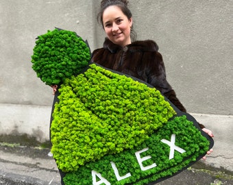 Company Logo, Custom Moss Wall Art, Real Moss Custom Logo Sign, Office Moss Decor, Maintenance Free Moss