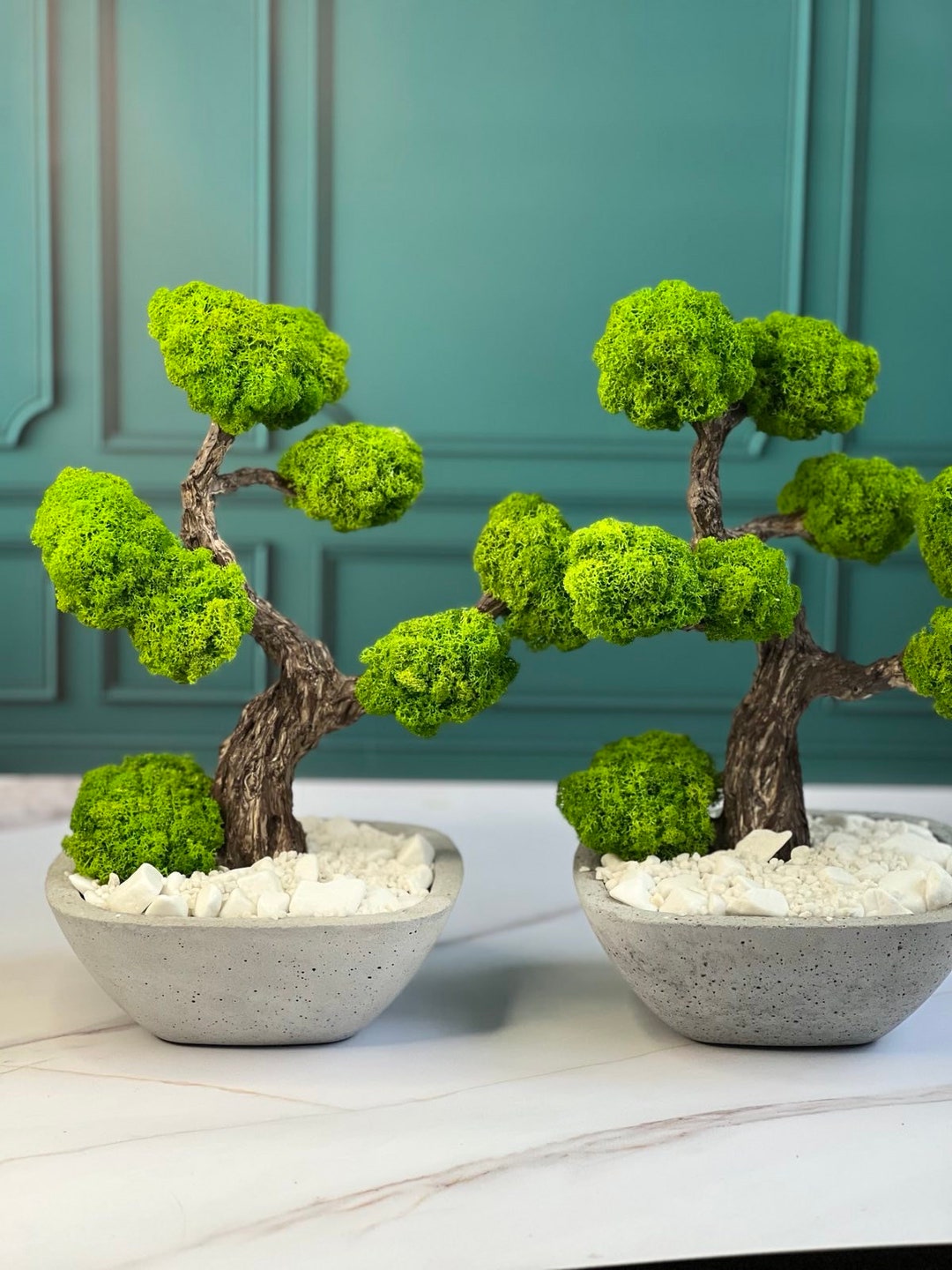Bonsai Tree Moss Art Decoration Preserved Moss Tree Tiny Etsy
