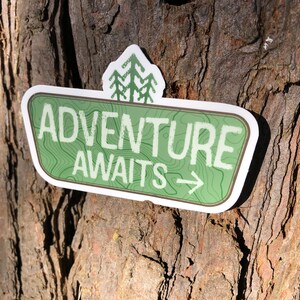 Adventure Awaits Sticker Simple Hand-drawn Vinyl Sticker - Etsy