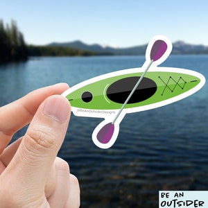 Kayak sticker, simple - hand-drawn vinyl sticker, water bottle sticker, laptop sticker, vinyl sticker, small individual sticker, waterproof