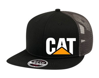 Orange Caterpillar CAT Equipment Trucker Twill Mesh Diesel Cap Hat Cap Baseball